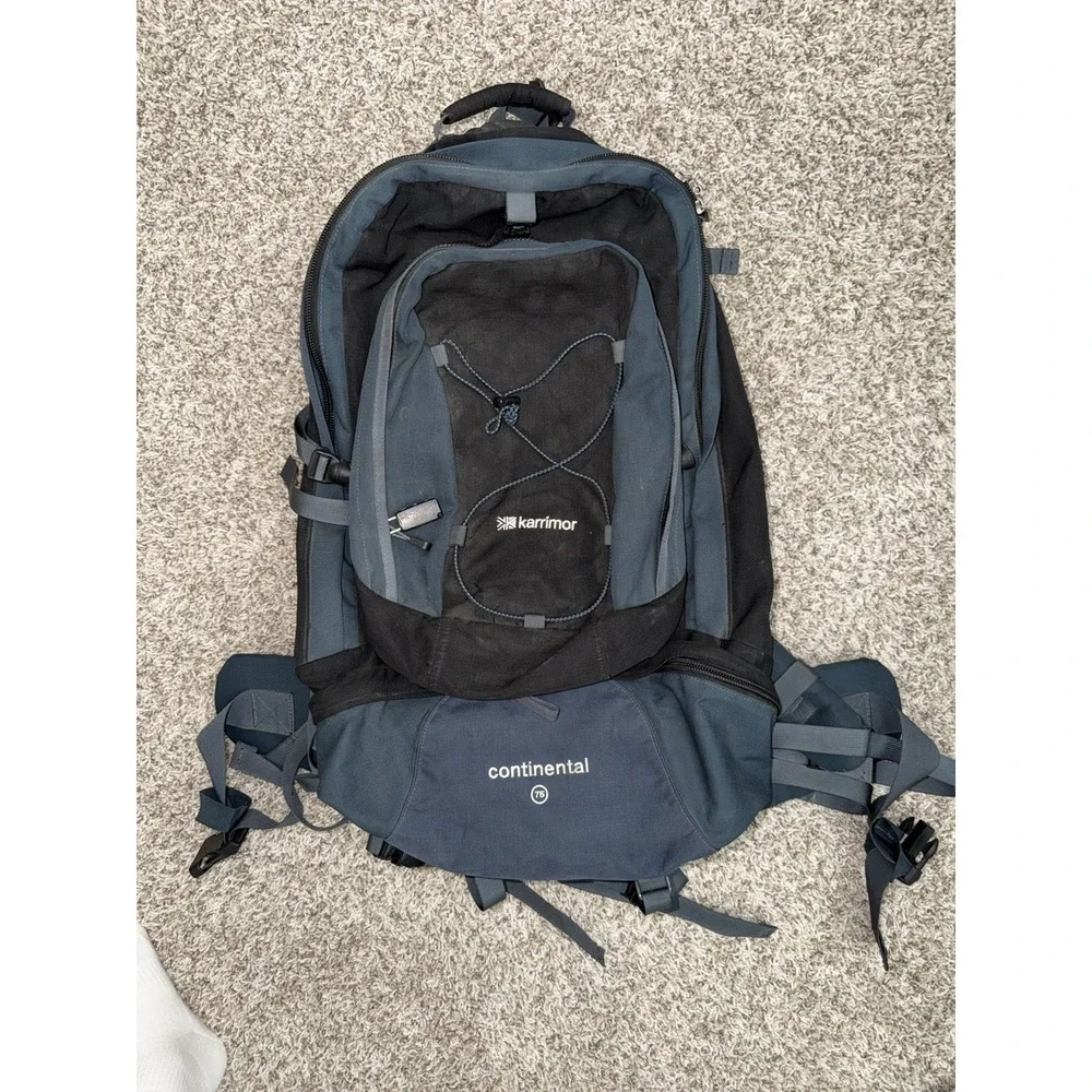 Karrimor Continental 75 L Hiking Backpack Black Blue GREAT CONDITION RARE